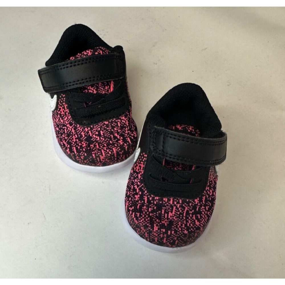 NIKE FLEX CONTACT 2C 2 BLACK AND PINK INFANT BABY SHOES GIRLS A44